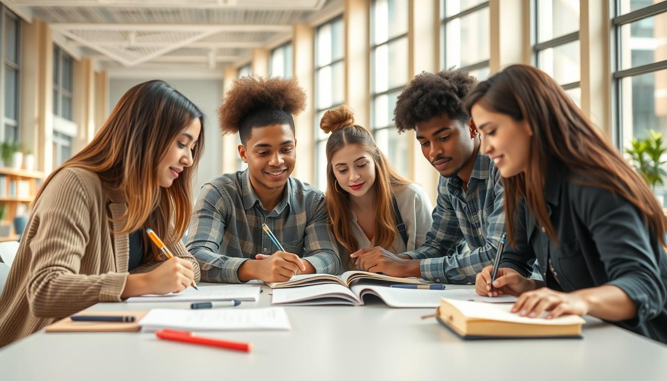 Students working in research laboratory